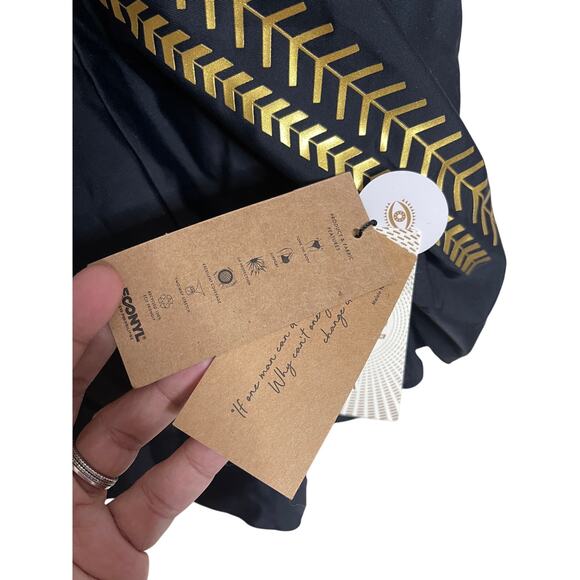 Biliblond Onepiece Overall Swim in Black Gold Womans XL NWT - Picture 9 of 13